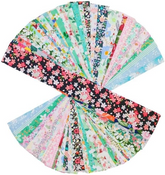 CraftsFabrics 40 Stück Jelly Rolls-Steppstreifen aus Baumwollstoff mit Blumenmuster, 100 % Baumwolle, breiter quadratischer Stoff zum Selbermachen, Nähen, Quilten, Kinderbasteln